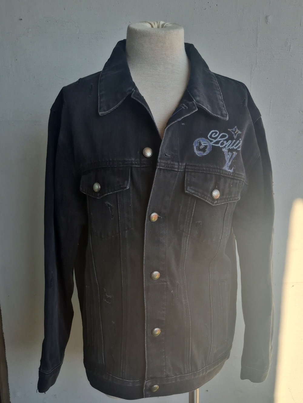 BLACK DENIM JACKET - Picture 2 of 6
